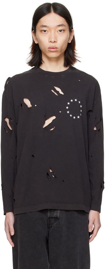 T-shirt Études Études Spirit Europa Destroyed Long Sleeve T-Shirt Sort | E24MM180A00895, 0