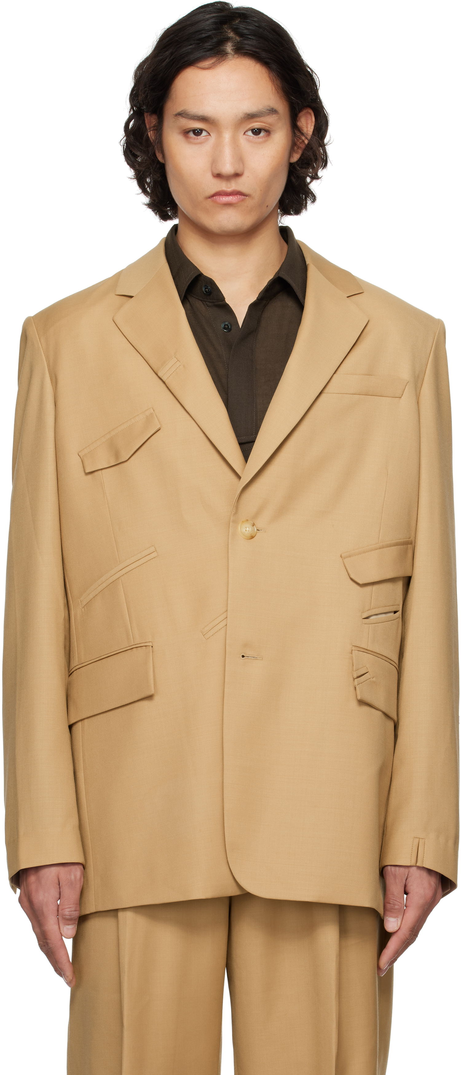 Jakke Feng Chen Wang Feng Chen Wang Multi Slash Blazer Beige | FUS19JK01B, 0