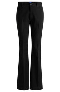 Stretch Cotton Flared-Leg Trousers
