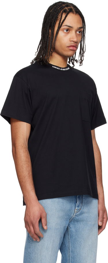T-shirt Versace Versace Jeans Couture Logo Collar Pocket T-Shirt Hvid | E78GAHE03_ECJ00E, 4