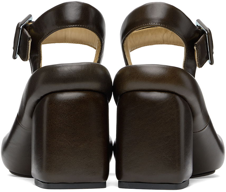 Tøj LEMAIRE LEMAIRE Padded Wedge Heeled Sandals Brun | FO0095 LL0078, 1