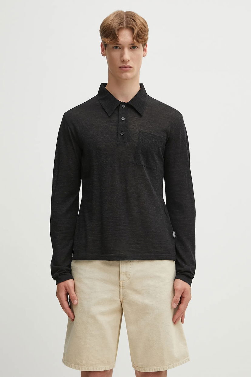 Polo skjorte Maison Margiela MM6 Maison Margiela Long Sleeve Polo Shirt Sort | SH2GL0004.M20123.899