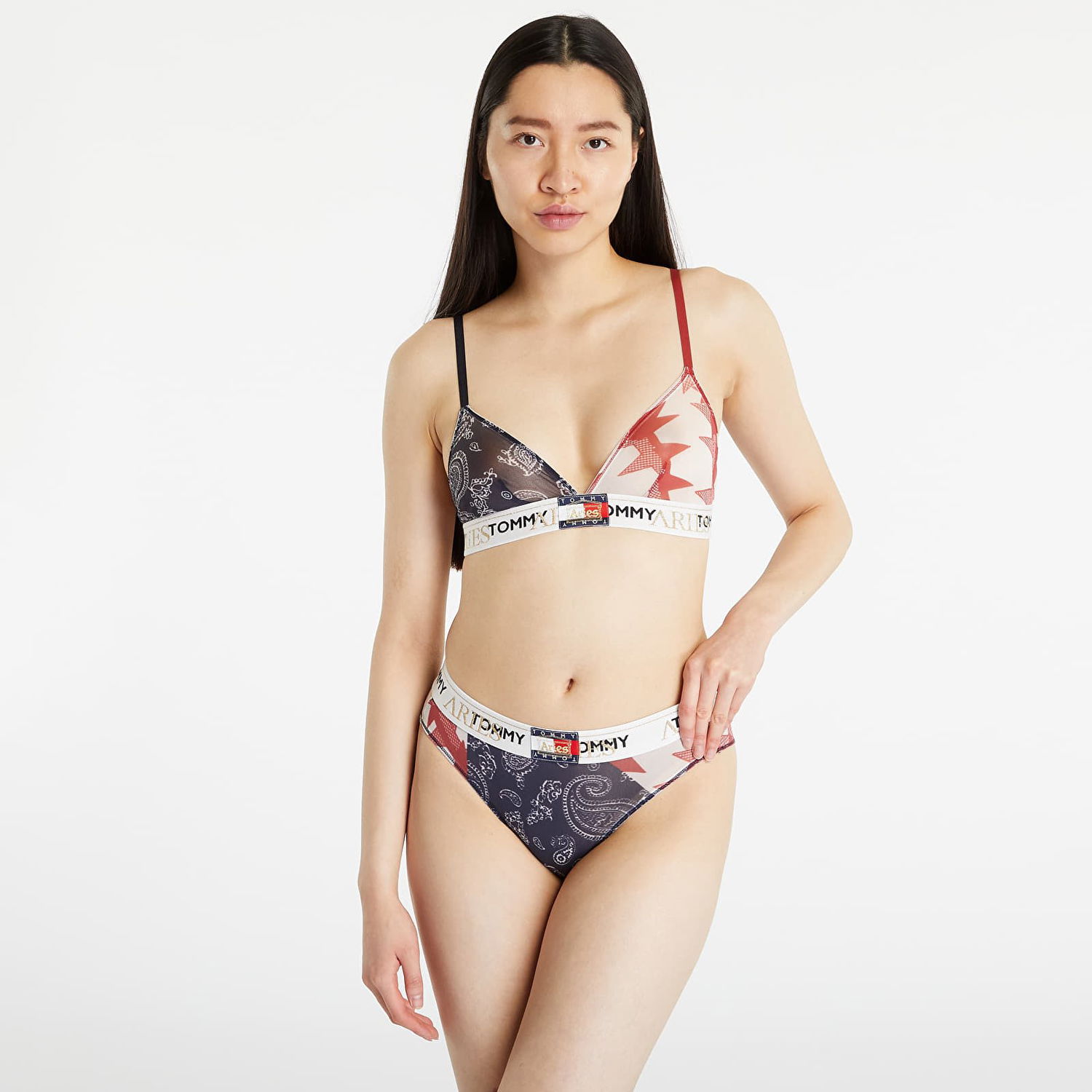 Trusser Tommy Hilfiger x Aries Sheer Mid Rise Logo Print Briefs Flerfarvet | UW0UW04662 0KD, 0