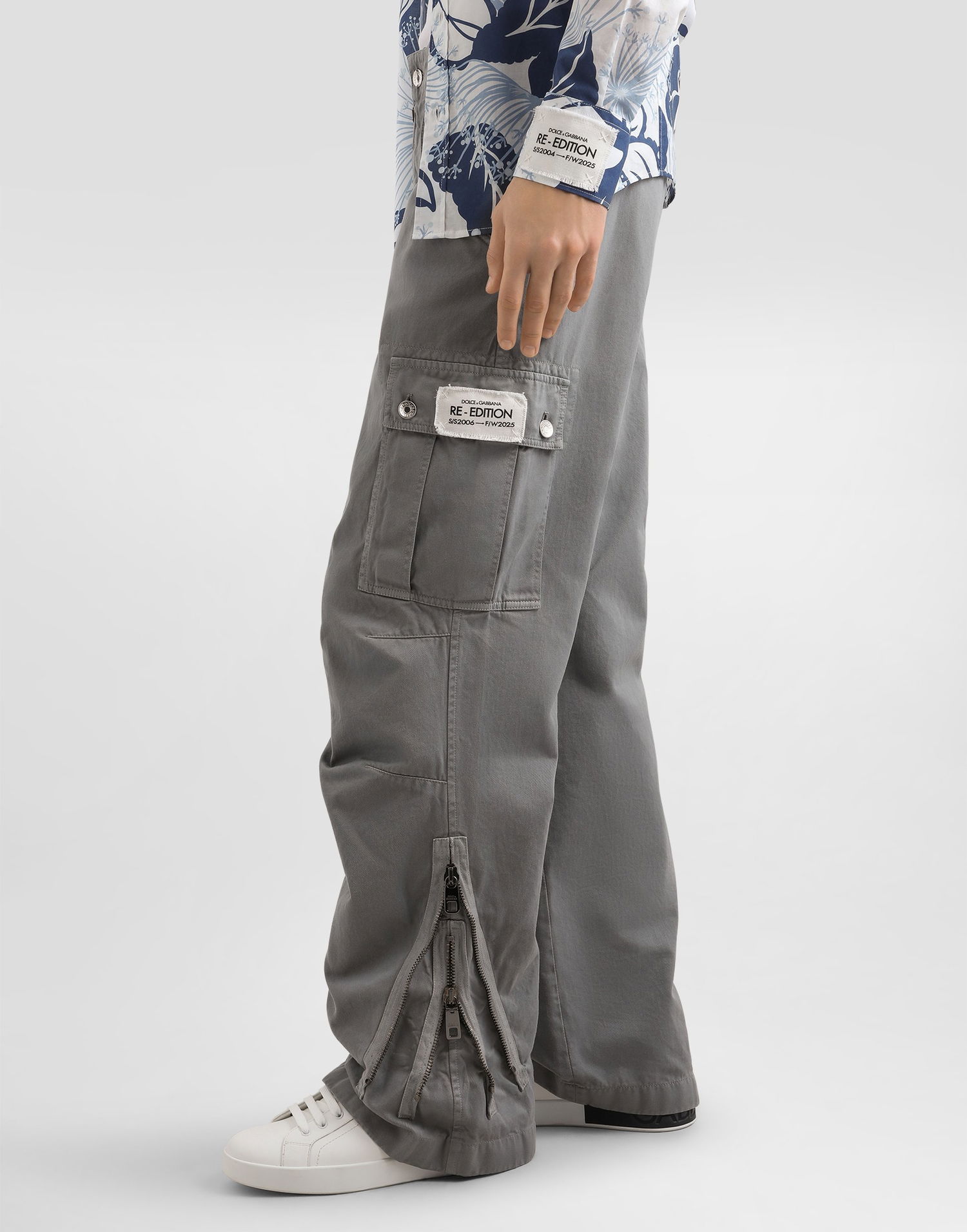 Cargo bukser Dolce & Gabbana Dolce & Gabbana Cotton Cargo Cropped Trousers Grå | GVL7HTG8NT5N0040, 1