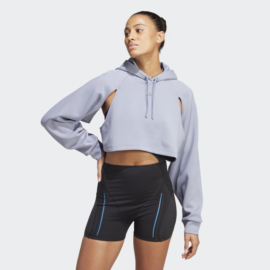 Sweatshirt adidas Originals HIIT Aeroready Crop Training Hoodie Lilla | HR2659, 0