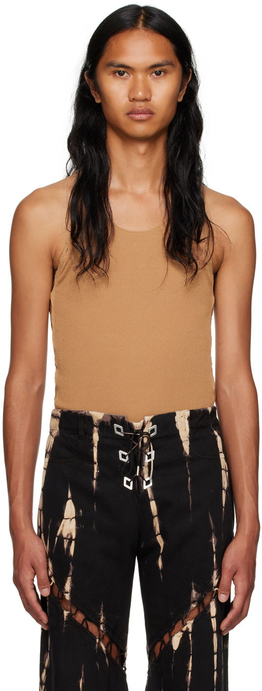 Tanktop Dion Lee Ribbed Tank Top Brun | C7224F23, 0