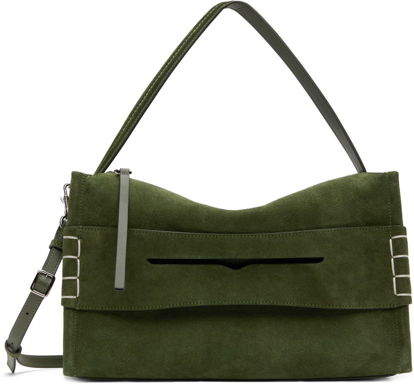 Skuldertaske JW Anderson JW Anderson Medium Loafer Suede Shoulder Bag Grøn | HB0732-LA0364