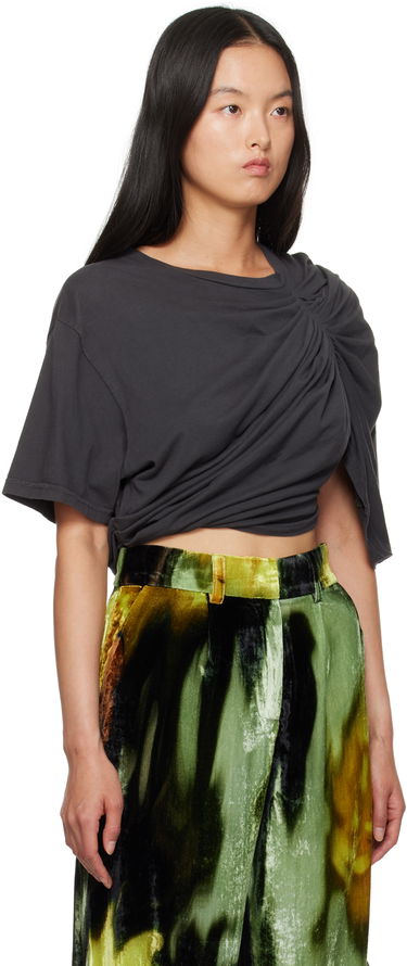T-shirt Collina Strada Collina Strada Draped T-Shirt Sort | XX3395, 1