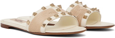 Tilbehør Valentino Valentino Garavani Rockstud Slide Sandals Hvid | 6W0S0MH4HJQ, 3