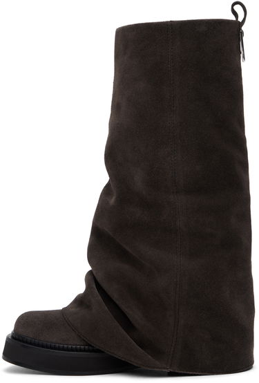Tøj The Attico Attico Robin Suede Slouch Boots Grå | 246WS798 L007, 2