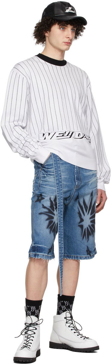 Sweater We11done We11done Pinstripe Rayon Sweater Hvid | WD-KT1-22-619-U-WH, 3