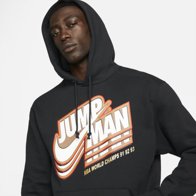 Sweatshirt Jordan Fleece Pullover Hoodie Sort | DC9604-010, 1