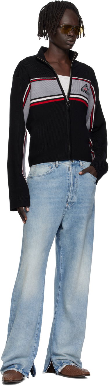 Sweatshirt Martine Rose Martine Rose Cropped Cable Zip-Up Sweatshirt Sort | 976YA09009, 3