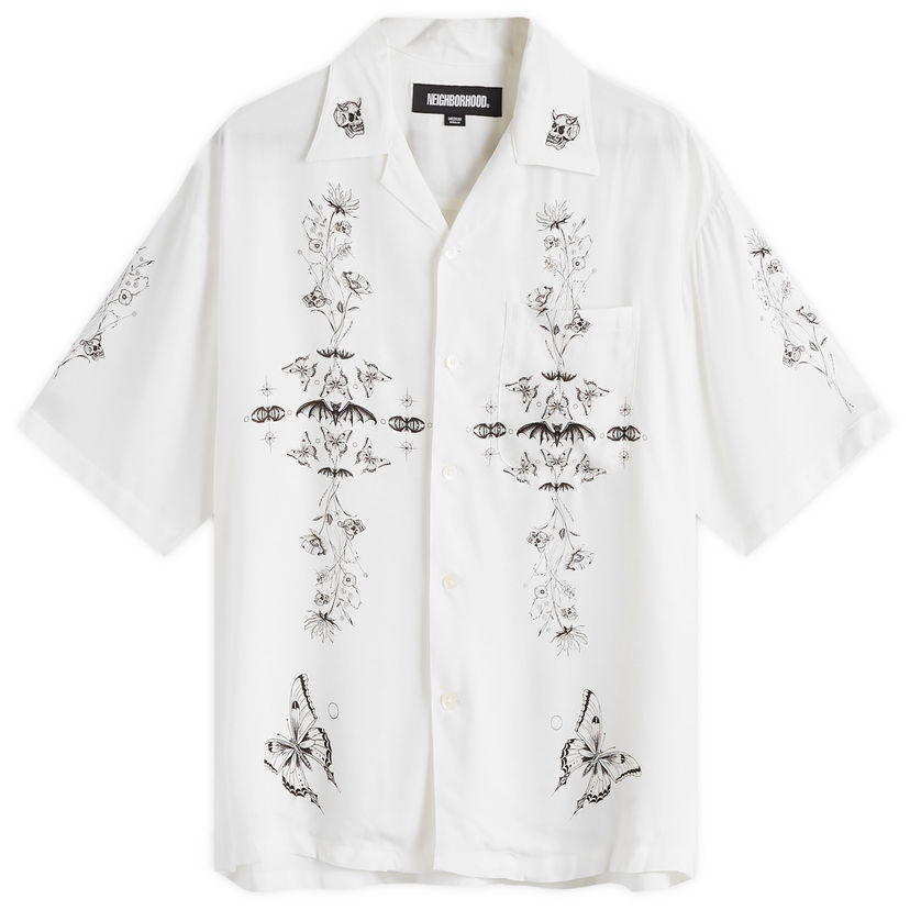 Skjorte Neighborhood Men's Hawaiian Shirt Large Hvid | 241TSDWN-SHM01S-WHT