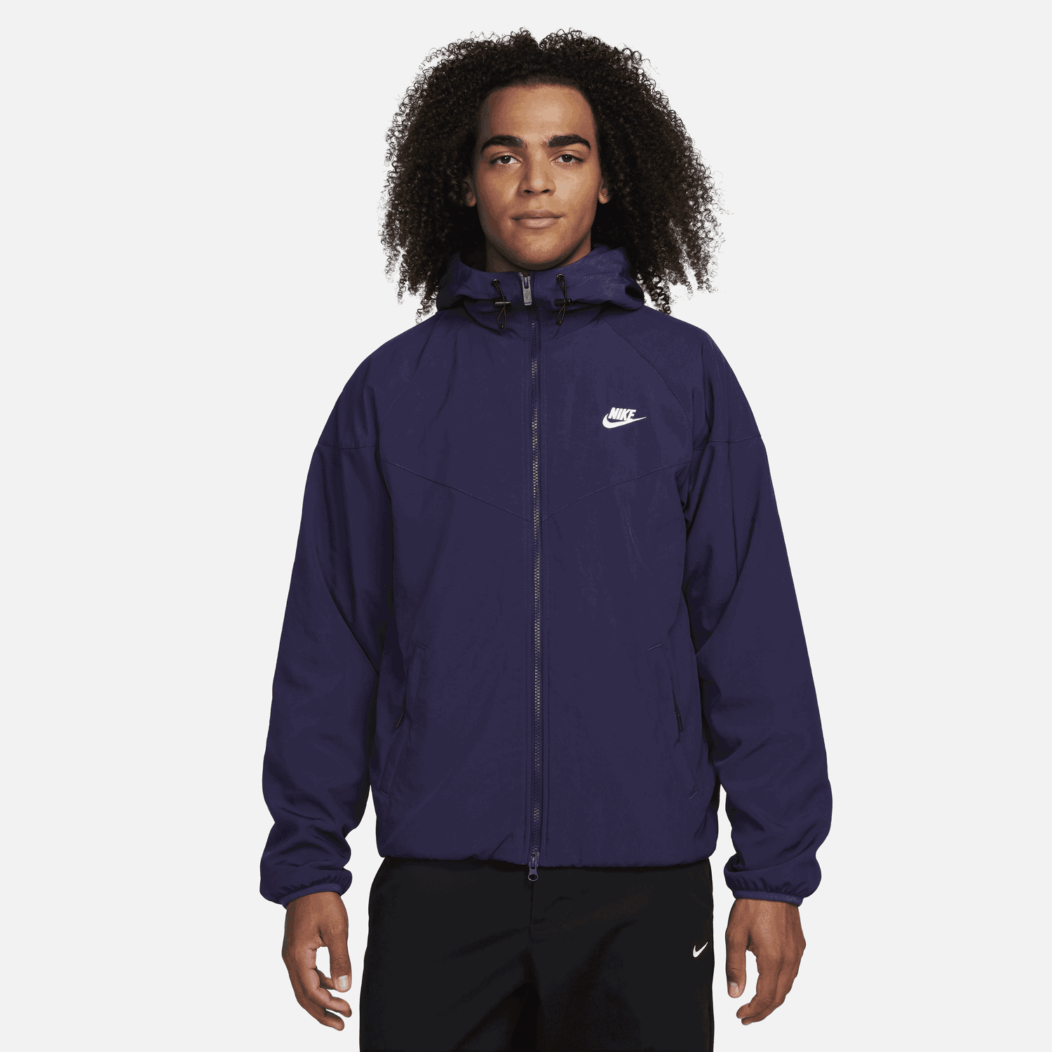 Vindjakke Nike Sportswear Windrunner Loose Hooded Jacket Mørkeblå | FB8618-555, 0