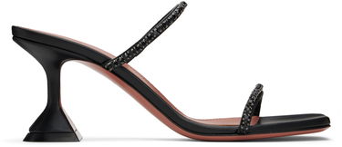 Skopleje Amina Muaddi Amina Muaddi Gilda Crystal-Embellished Heeled Sandals Sort | GILDA SLIPPER 70 NAPPA, 0