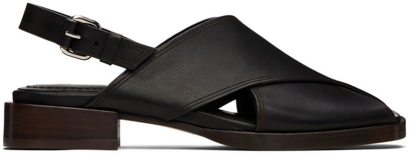 Tilbehør LEMAIRE Lemaire Cross Flat Sandals Sort | FO0162 LL0122