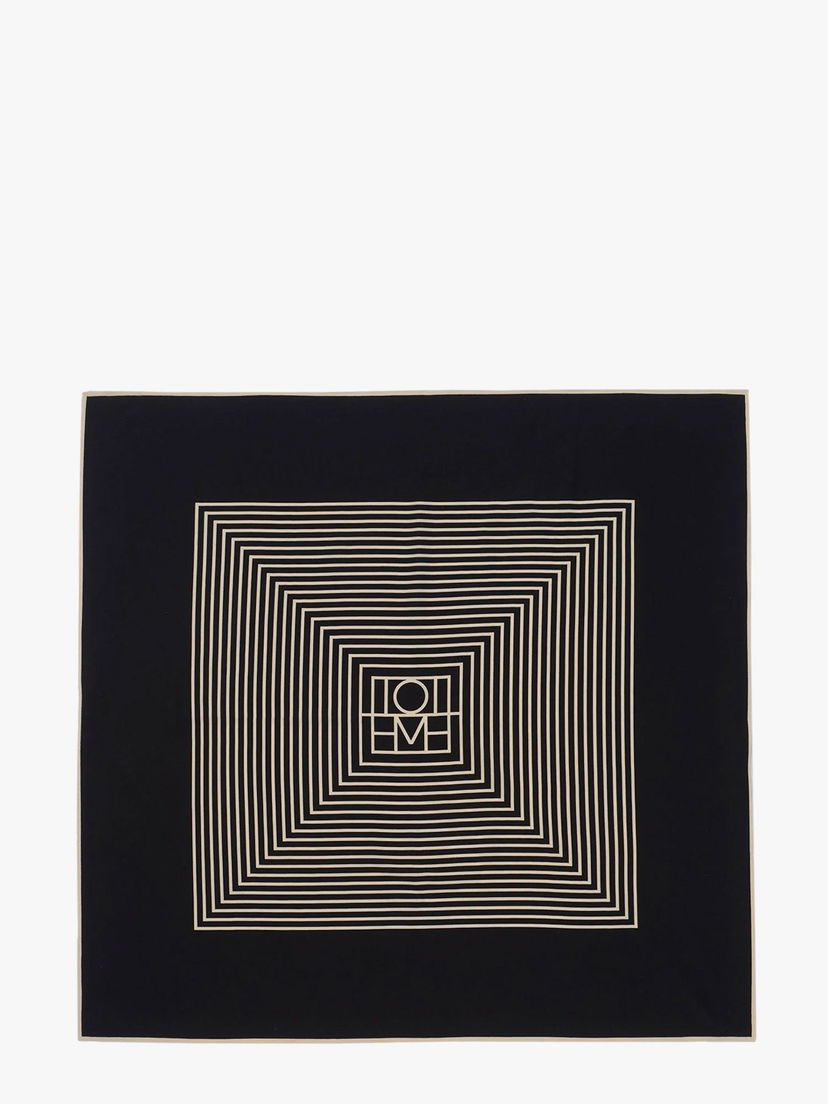 Tørklæde TOTEME Geometric Print Silk Foulard by Sort | 211853801902