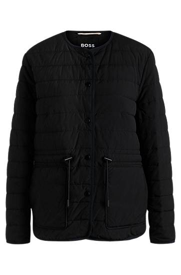 Puffer jakke BOSS Padded Jacket with Drawcord Waist Sort | 50531125