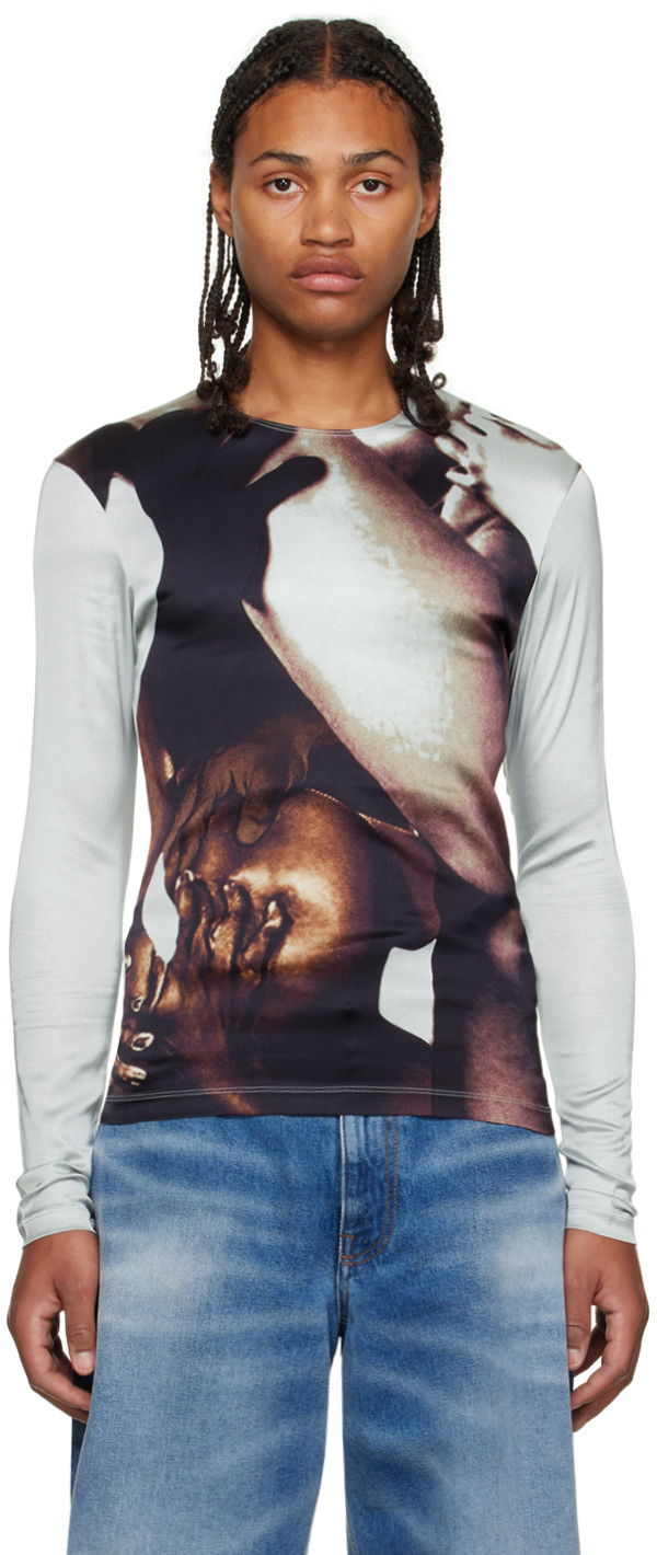 T-shirt Y/PROJECT Graphic Long Sleeve T-Shirt Hvid | TS87-S25