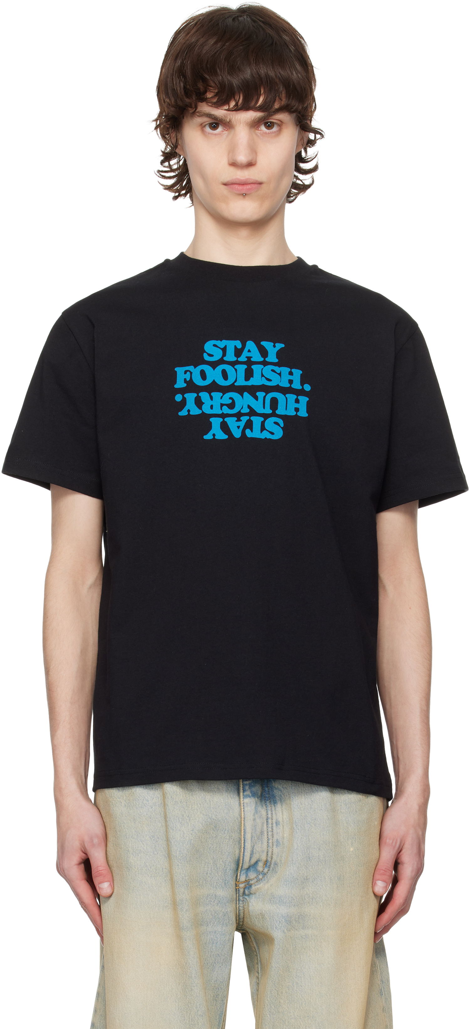 T-shirt Coperni Coperni 'Stay Foolish' Print Boxy T-Shirt Sort | COPJS03F5011PMEN, 0