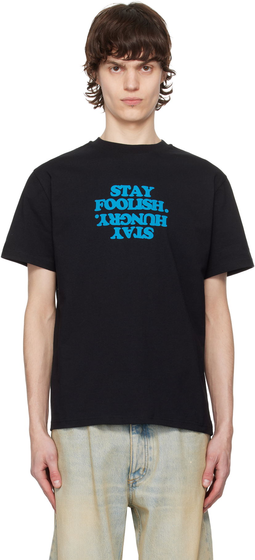 T-shirt Coperni Coperni 'Stay Foolish' Print Boxy T-Shirt Sort | COPJS03F5011PMEN