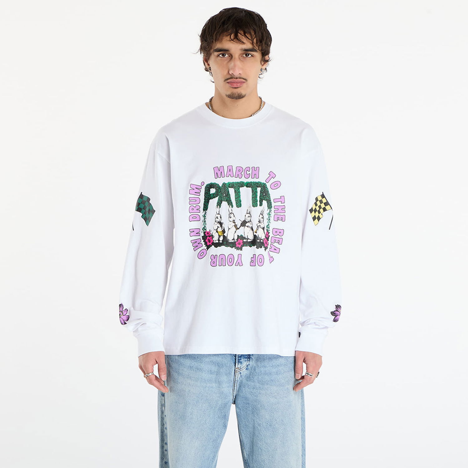 T-shirt Patta Patta Own Your Own Mind Graphic Long Sleeve T-Shirt Hvid | POC-AW25-1000-299-0007-002, 0