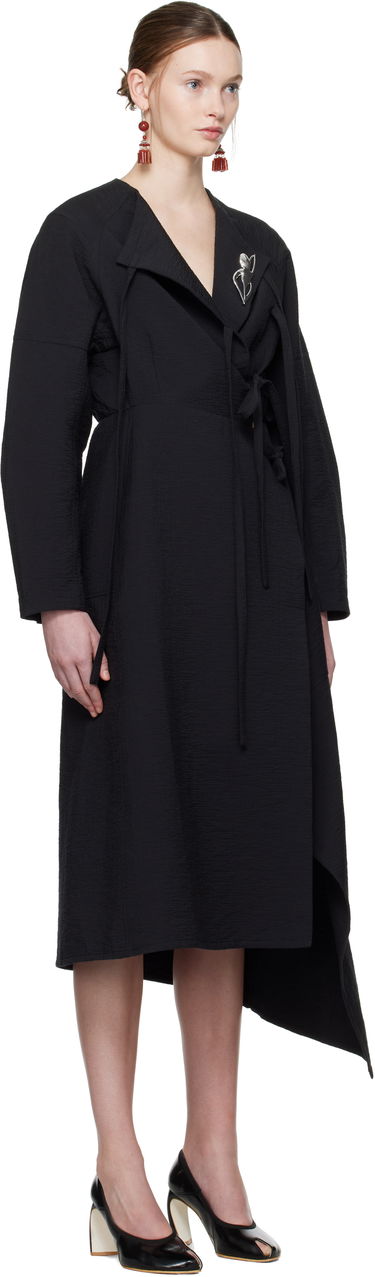 Kjole Tory Burch Tory Burch Cotton Wrap Midi Dress Sort | 173644-001, 1