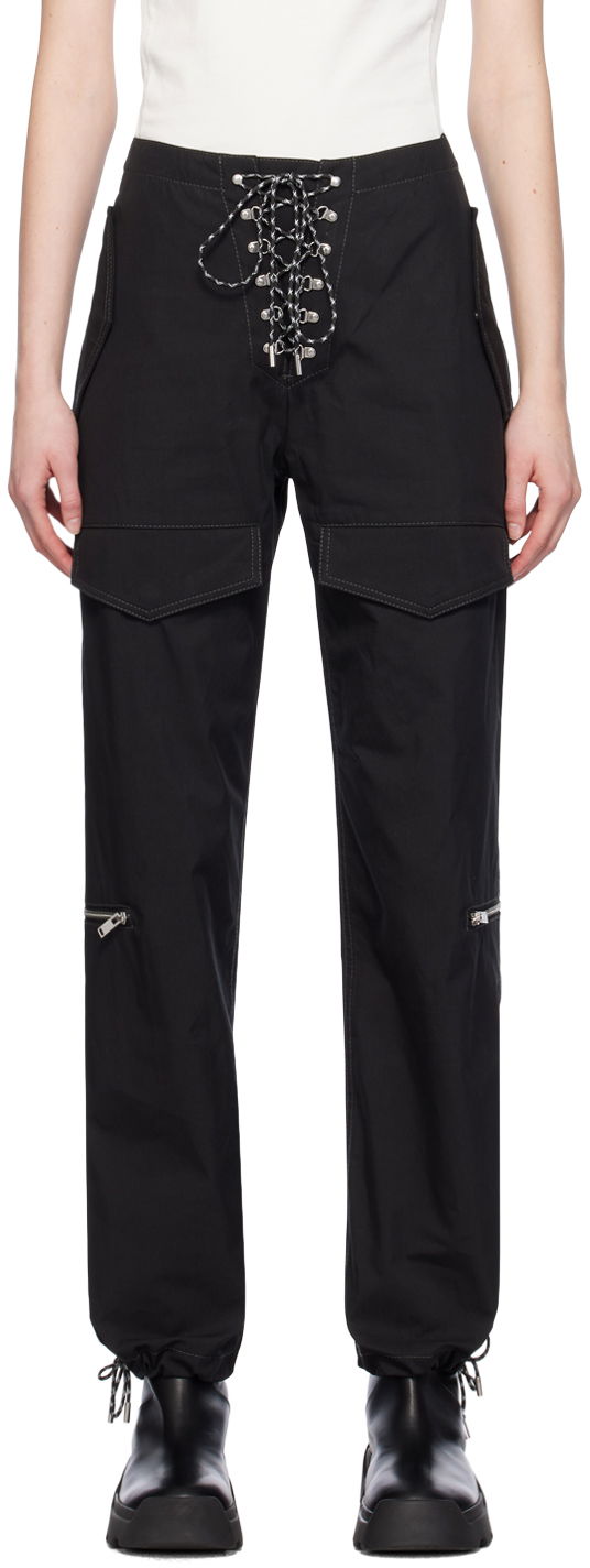 Cargo bukser Dion Lee Lace-Up Hiking Trousers Sort | C2178PS24