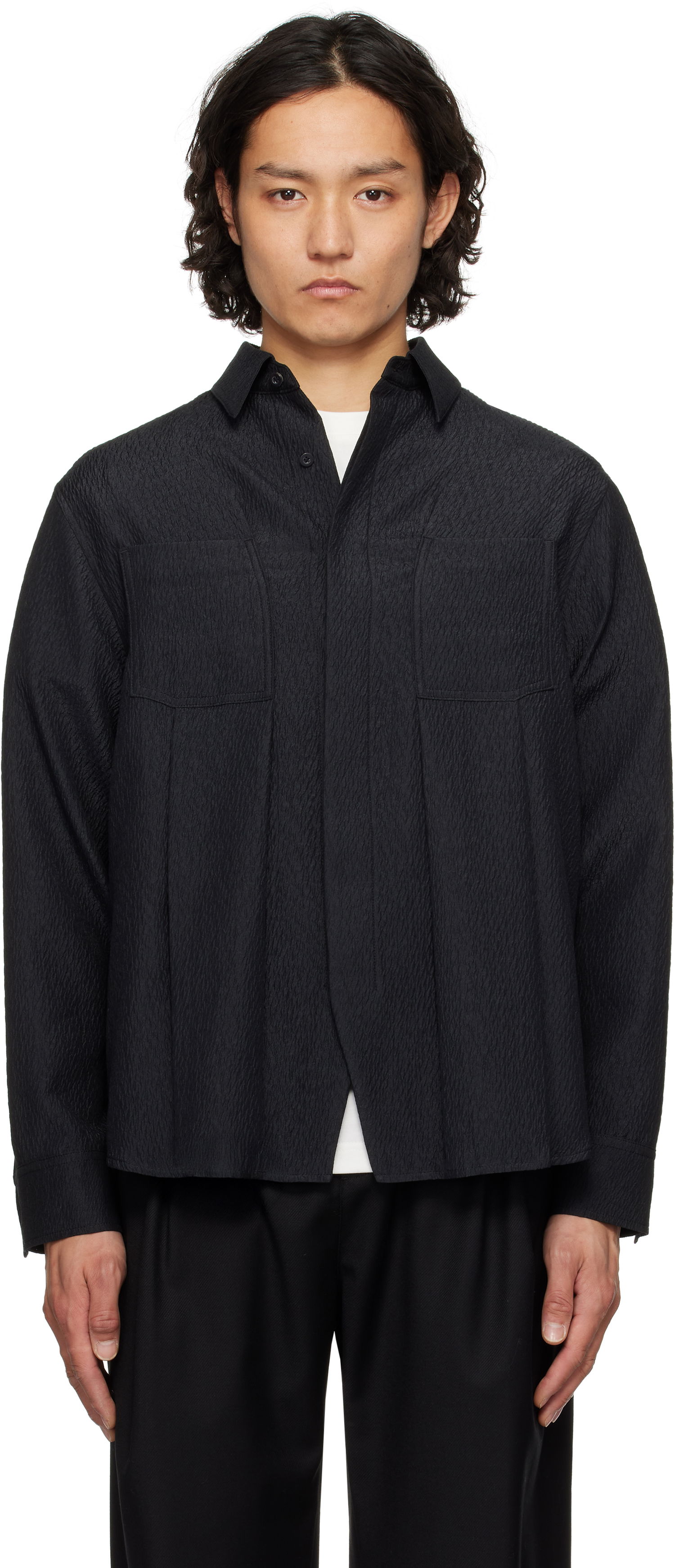 Skjorte ADER ERROR ADER error Product. 53 Textured Shirt Sort | BO01SSSH0101BK, 0
