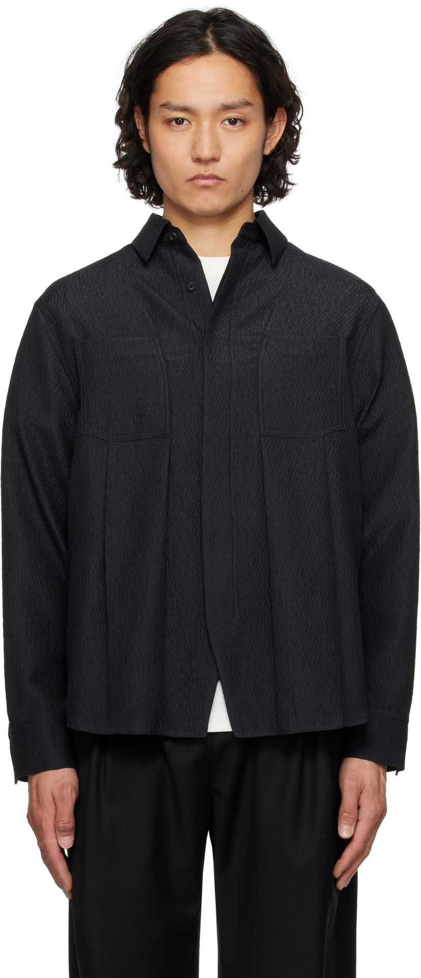 Skjorte ADER ERROR ADER error Product. 53 Textured Shirt Sort | BO01SSSH0101BK