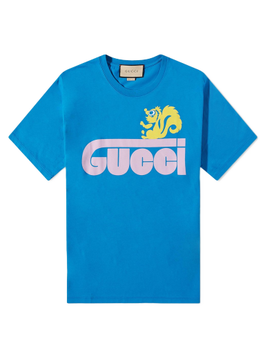 T-shirt Gucci Animal Logo Tee Blå | 548334-XJEUJ-4199