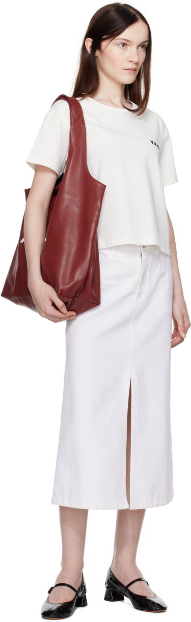 Nederdel A.P.C. Denim Midi Skirt with Front Slit Hvid | COGZV-F06423, 3