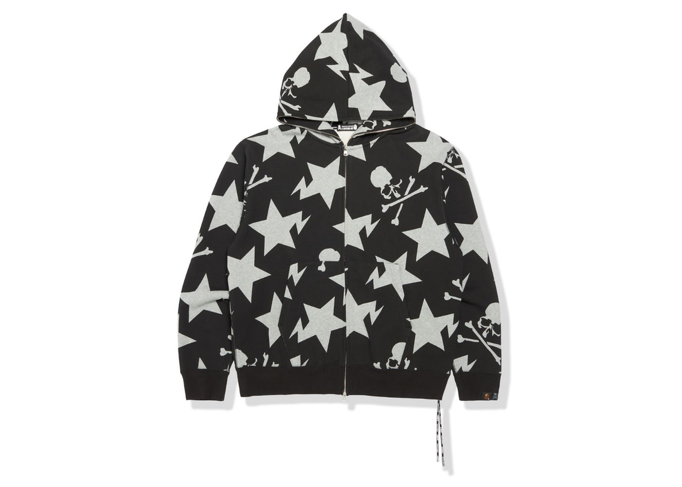 Sweatshirt BAPE Mastermind x 11th Anniversary Sta Pattern Relaxed Full Zip Hoodie Sort | MVBSW115903MI, 0