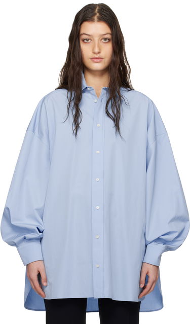Skjorte WARDROBE.NYC Oversize Shirt Minidress Blå | W1085R17, 0