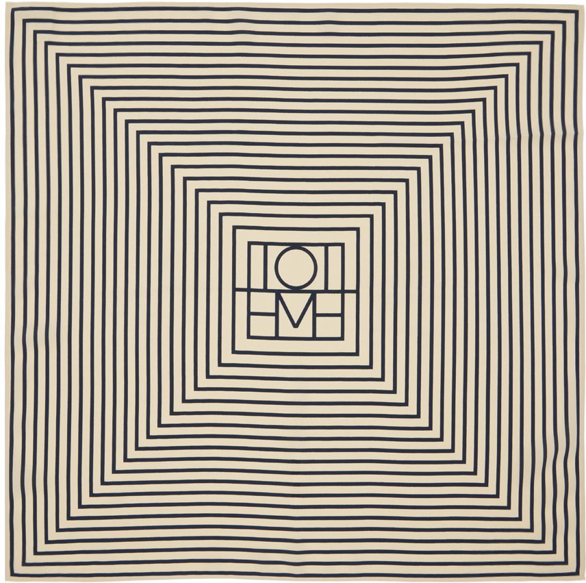 Tørklæde TOTEME Signature Monogram Silk Scarf Beige | 211-852-800, 0