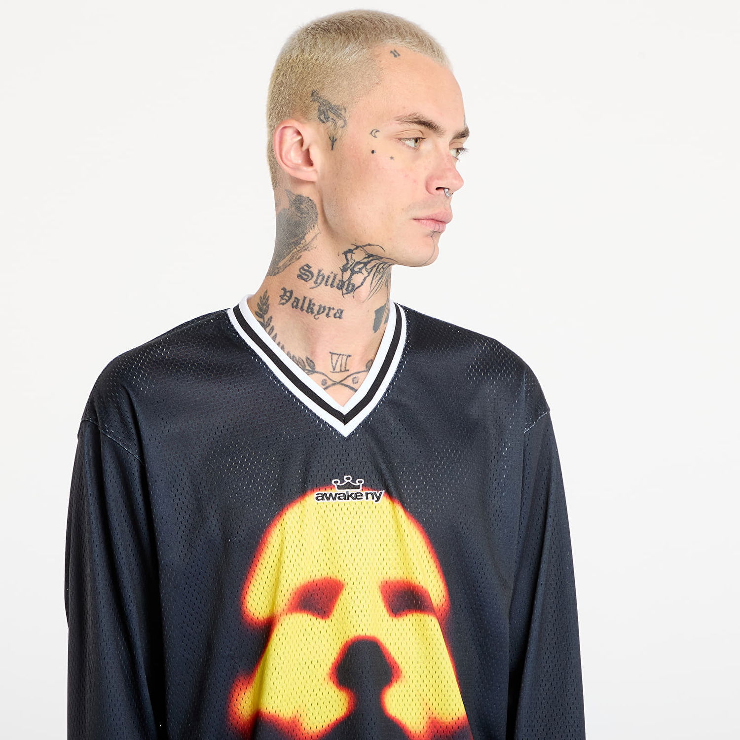 Jersey Awake NY Mesh Hockey Jersey Face Graphic Sort | AWK-FW25-TP005-BLK, 1