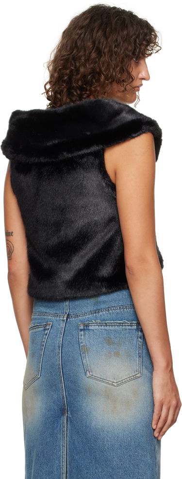 Vest We11done We11done Cropped Faux-Fur Vest Sort | WD-F93-24-026-W-BK, 2