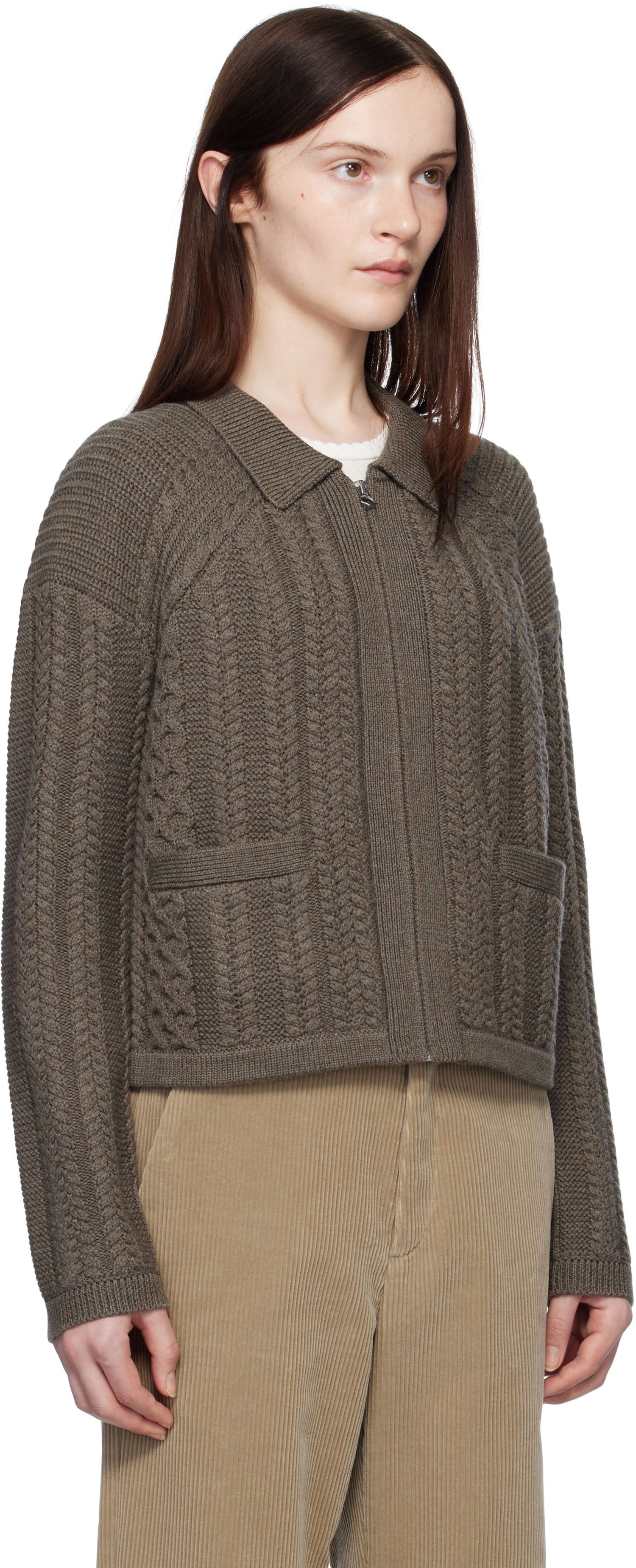 Sweater rag & bone rag & bone Kerry Cable-Knit Cardigan Brun | WAS24H023BV23, 1