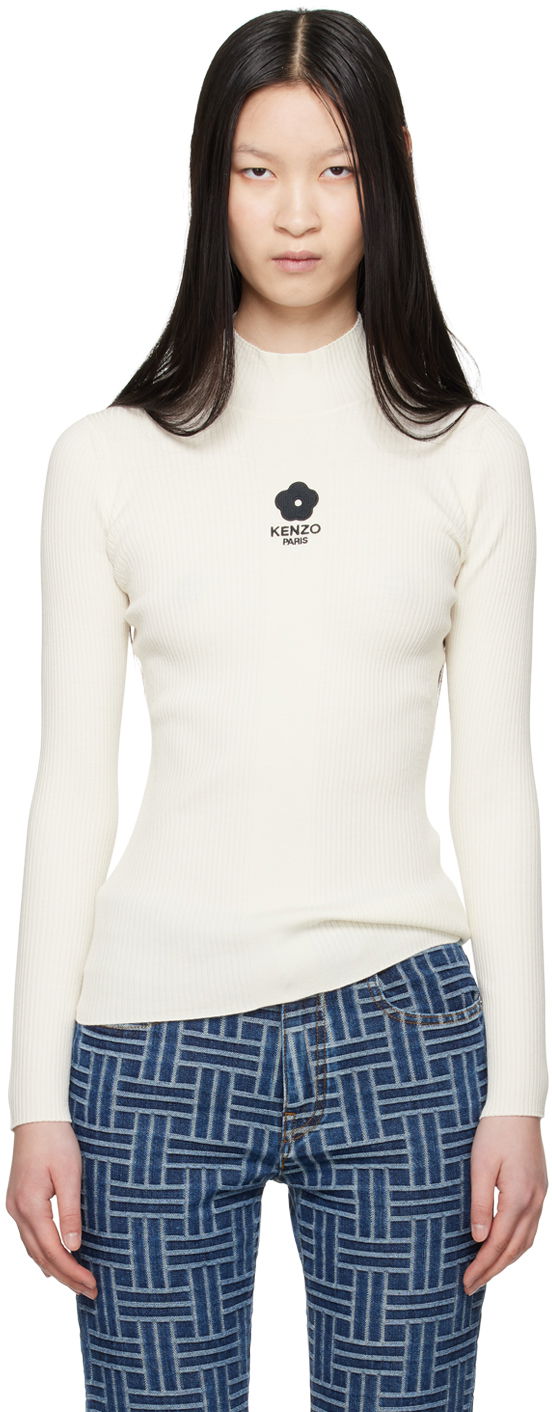 T-shirt KENZO Off-White Paris Boke 2.0 Long Sleeve T-Shirt Hvid | FE62PU4753LG