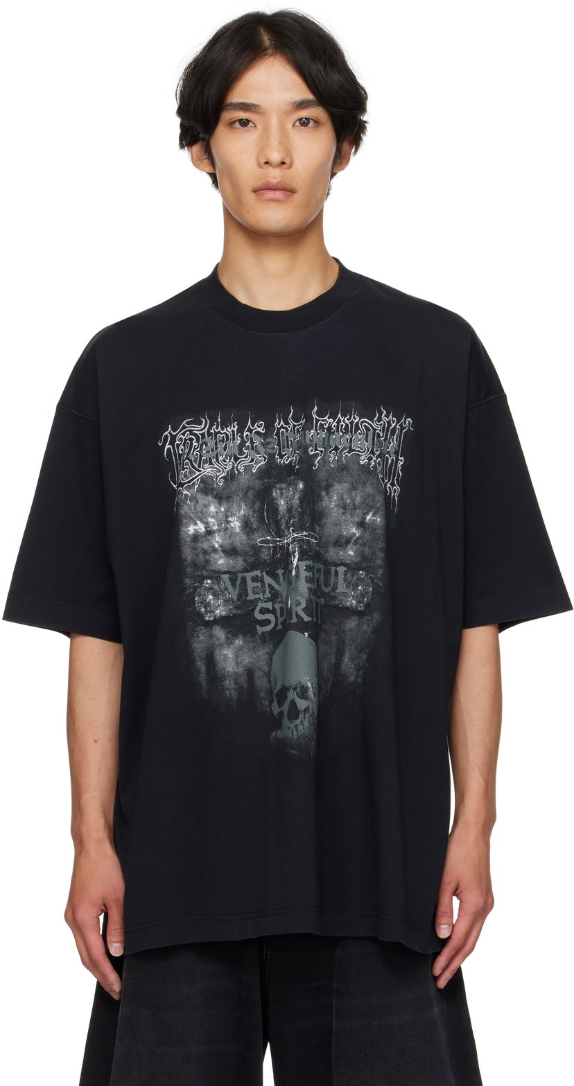T-shirt VETEMENTS Vetements Cradle of Filth 'Vengeful Spirit' Oversized T-Shirt Sort | UCF76TR650M