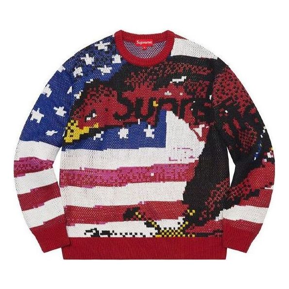 Sweater Supreme Designer Knitted Flag Sweater Rød | SUP-SS21-518
