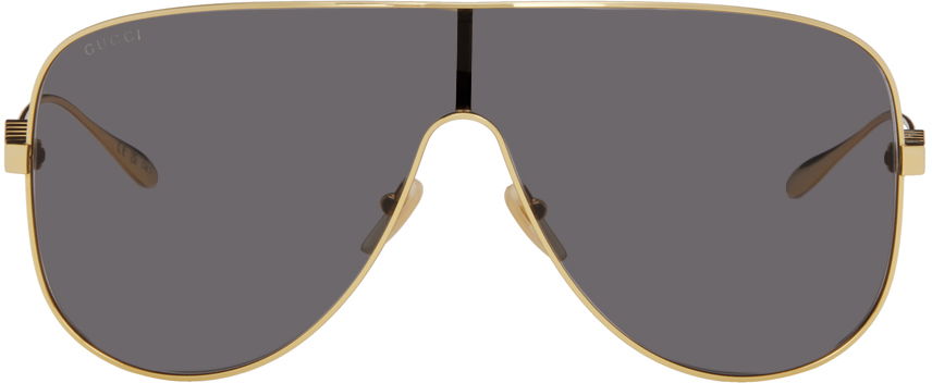 Solbriller Gucci Mask Sunglasses "Gold" Metalisk | GG1436S, 0