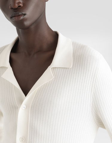 Skjorte Dolce & Gabbana Dolce & Gabbana Openwork Knit Shirt Hvid | GXVB9TJBCFPW0001, 2