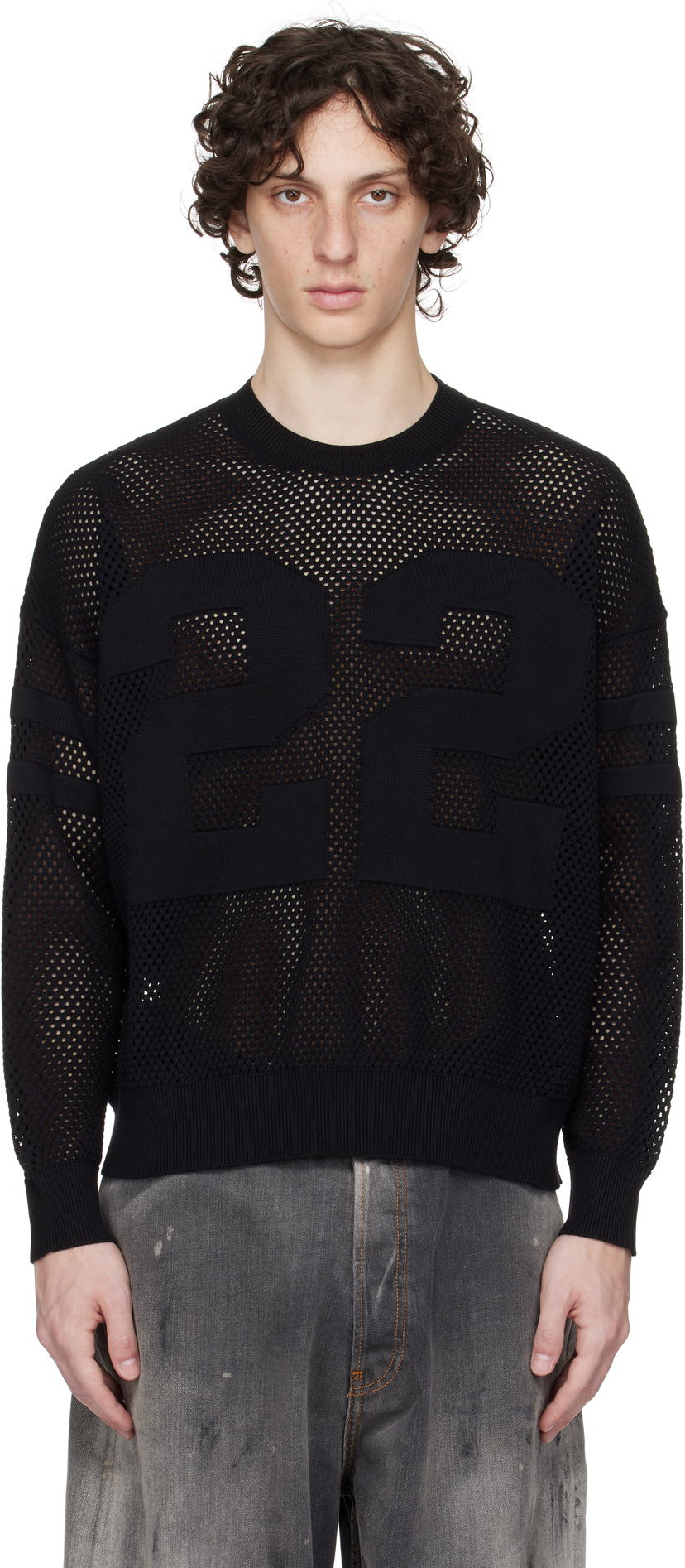 Sweater AMIRI AMIRI '22' Mesh Crewneck Sweater Sort | AMKNCW1040
