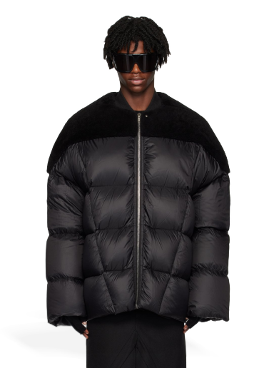 Jakke Rick Owens Flight Shearling Down Jacket Sort | RU02C7788 LSHON3