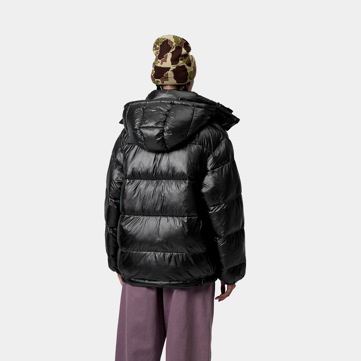 Puffer jakke Carhartt WIP Benson Puffer Hooded Jacket Sort | I035370_9, 1