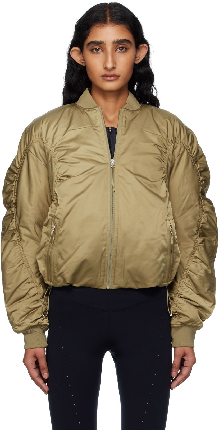 Bomberjakke On Running Zendaya Edition Varsity Bomber Jacket Grøn | Nutmeg