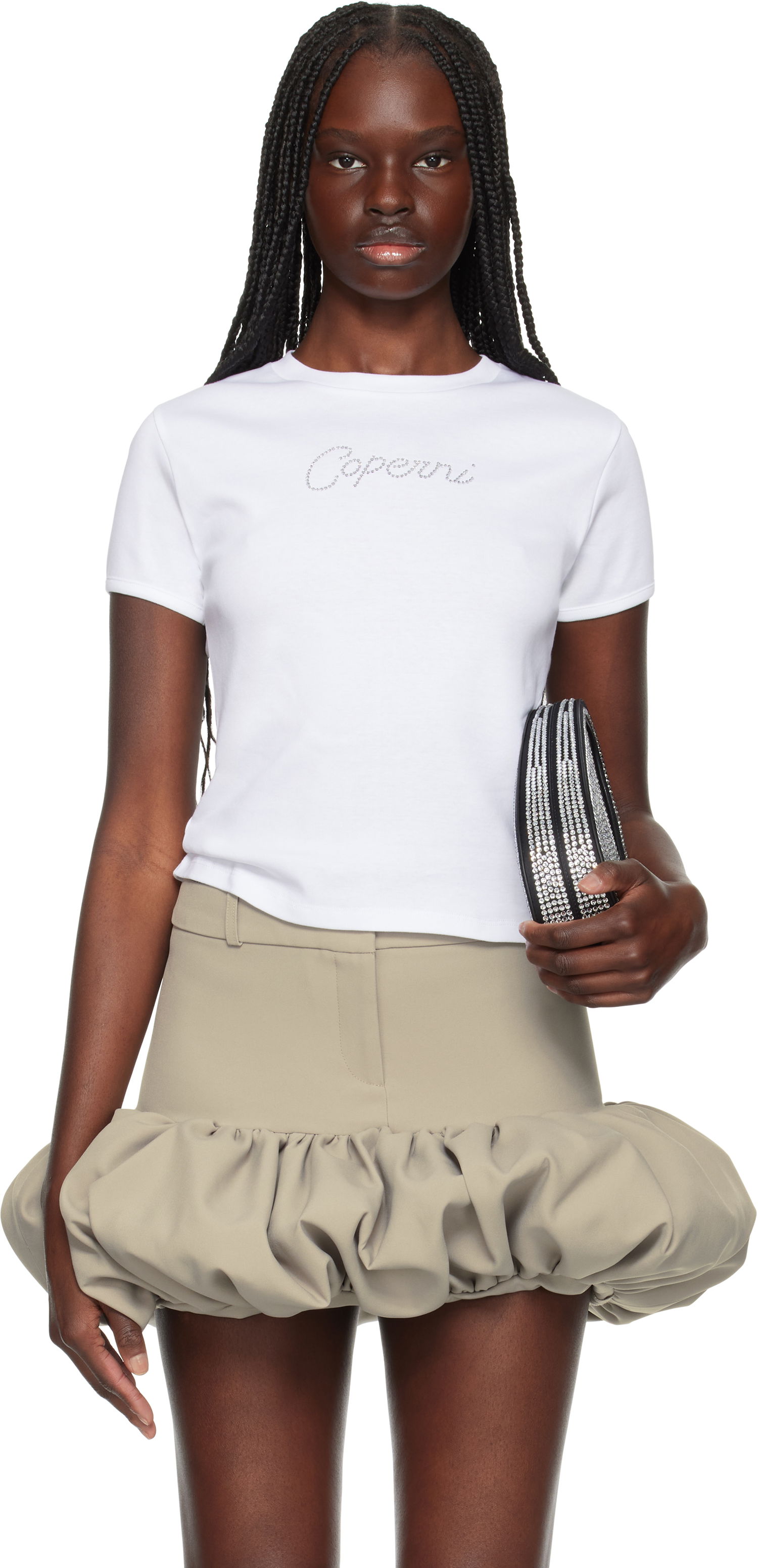T-shirt Coperni Coperni Crystal Logo T-Shirt Hvid | COPJS07CRF5017, 0