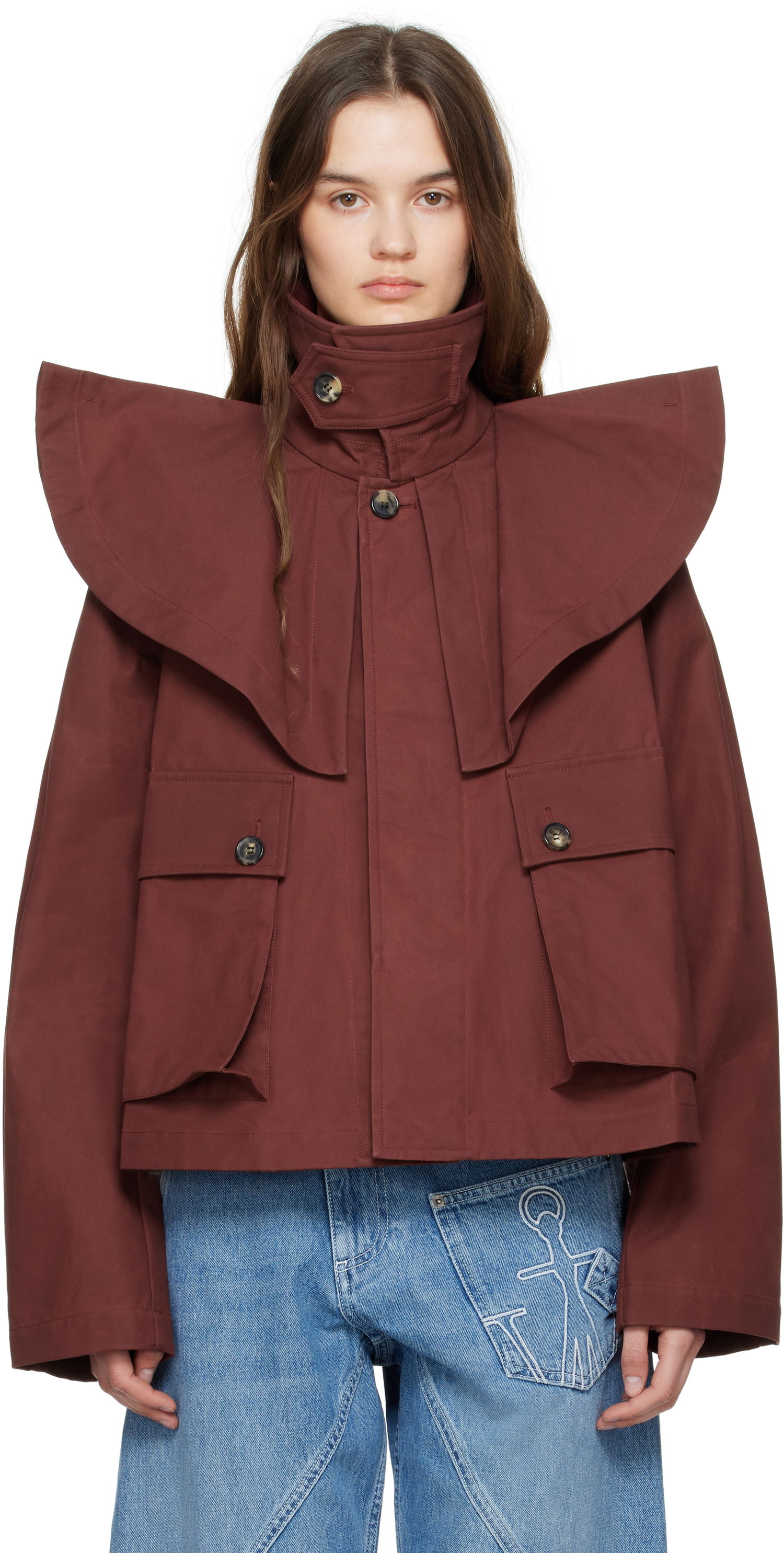 Jakke JW Anderson JW Anderson Oversized Collar Trench Jacket Brun | JK0366-PG1683, 0